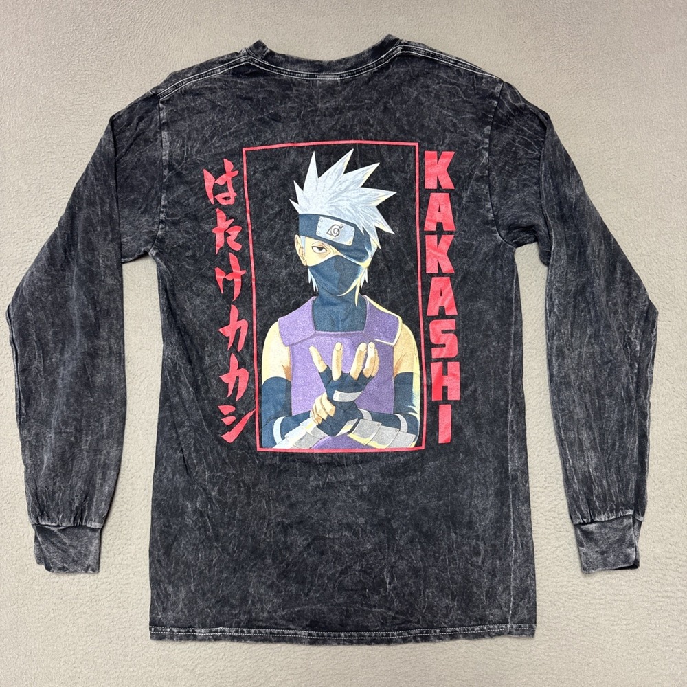 Naruto Shippuden Shonen Jump Gray Tie Dye Long Sleeve T shirt Ripple Junction S